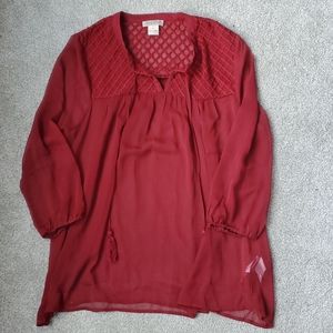Medium Lucky Brand Sheer 3/4 Blouse